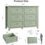 6-Drawer Dresser with Lacquer Finish & Metal Knobs, Large Modern Wood Chest for Bedroom, Entryway, Hallway