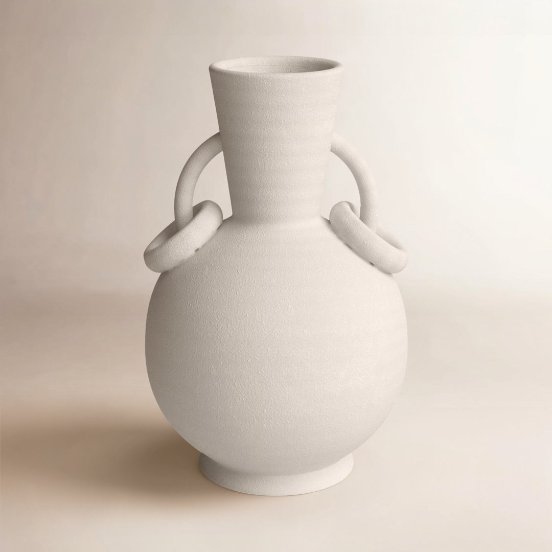 Ceramic Textured Decorative Vase with Ring Handles Birch Lane™ 
