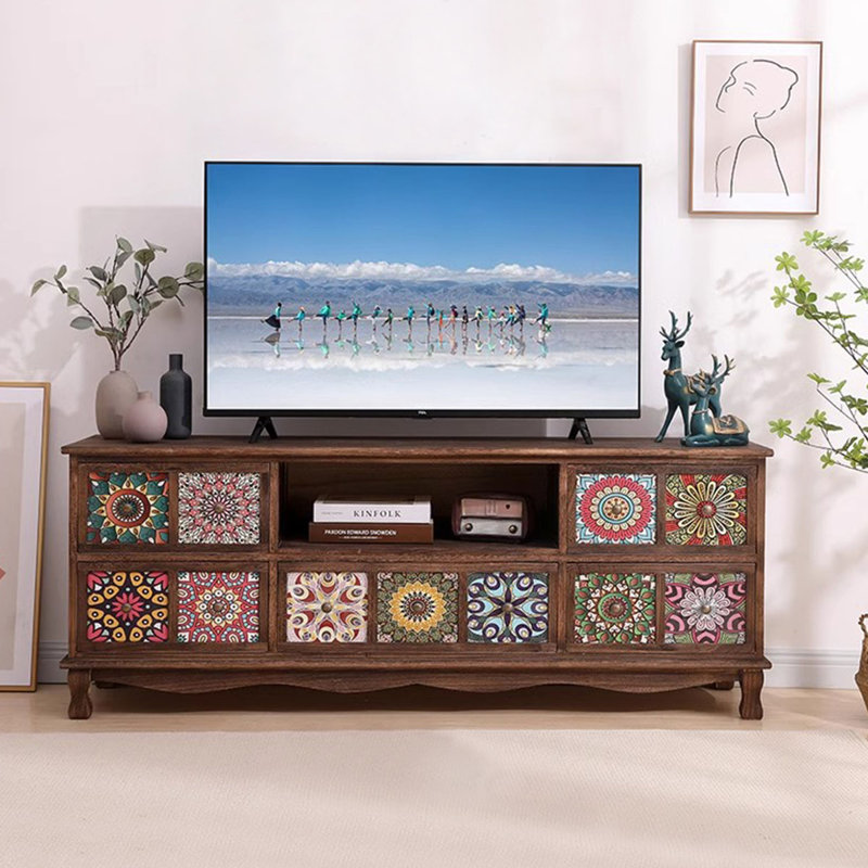 Meuble télé en bois de noyer massif