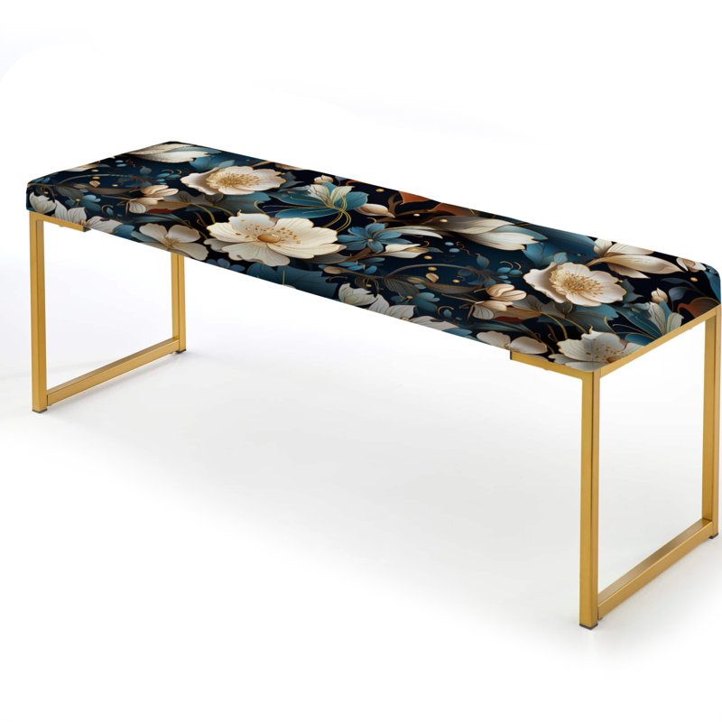 Banc floral rembourré or, Jewel Tones Flowers Blooms