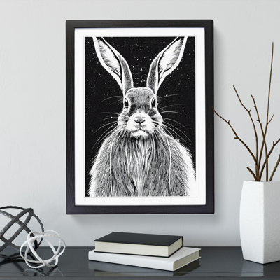 Monochrome Hare No.3 - Framed Print