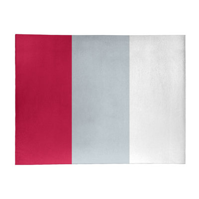Tapis rouge rayé/argenté