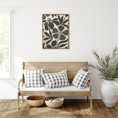 Linocut Garden I by June Erica Vess Framed Canvas Wall Art Print