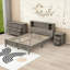 Ensemble de chambre à coucher, lit plateforme avec tête de lit, table de chevet et commode 3 pièces Kuehne-997863584-997863585