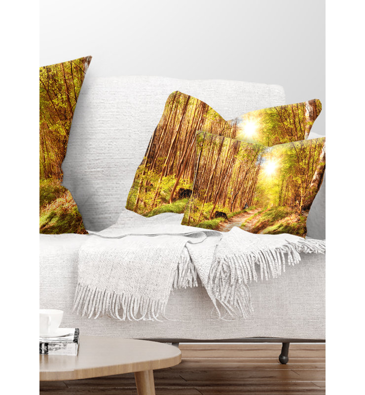 Automne au Danemark - Coussin décoratif imprimé paysage, 12 po x 20 po, Rectangulaire