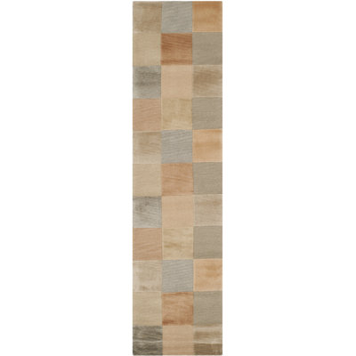 Tibetan Checked Beige/Apricot Area Rug