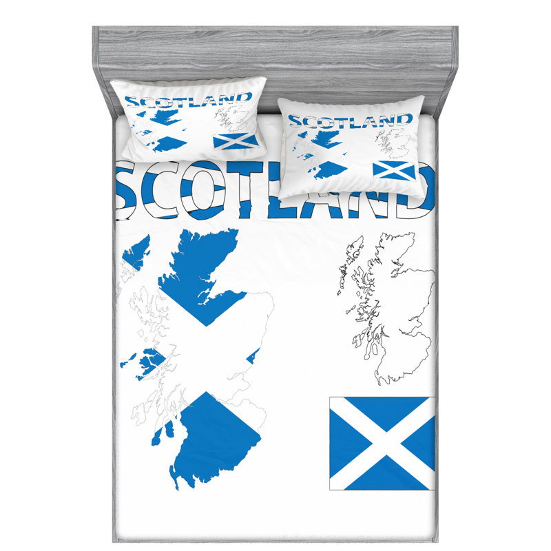 Scotland Microfiber Sheet Set, Queen Sheet Set + Fitted Sheet + 2 Pillowcases