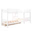 Lit simple superposé en forme de L avec tiroirs - Gris-130084957