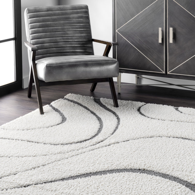 Lantilly Modern Performance Shag Beige Rug
