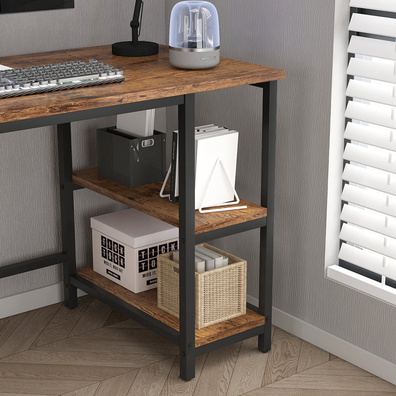 Addasyn Rectangle Computer Desk, 50cm H x 100cm W x 75cm D, Distressed Wood