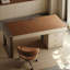 Bureau à 6 tiroirs brun noisette + bois manufacturé rectangulaire beige + acier + Barenia-2136330296-2136330299