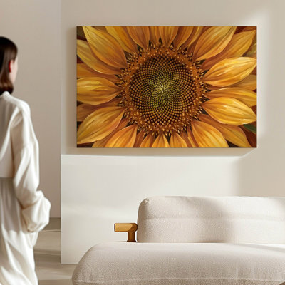 «Sunflower Bloom», reproduction de peinture à l'huile impressionniste sur toile tendue - jaune