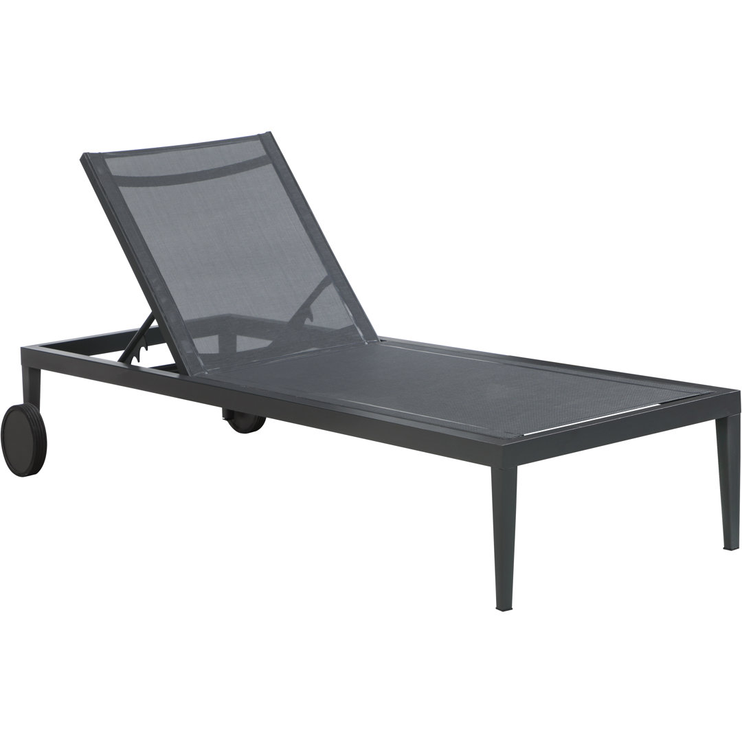 Velizar Mesh Waterproof Fabric Outdoor Patio Aluminum Mesh Chaise Lounge Chair Orren Ellis Cushion 