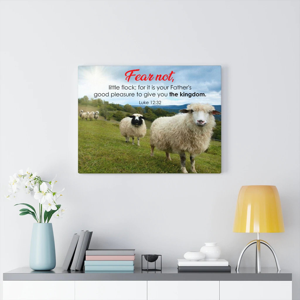 Blue Elephant Fear Not Luke 12:32 - Wrapped Canvas Typography | Wayfair ...