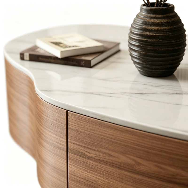 Hoyer, 13" H x 39.37" W x 19.68" D, White/Gray, Black/Brown