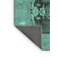 Tapis oriental en laine / polyester tissé à la machine en turquoise / noir-76835367