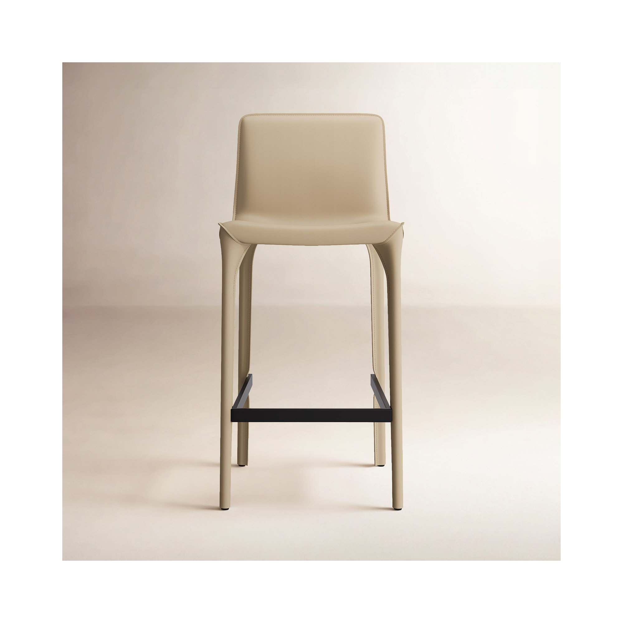 Vannes Vegan Leather Barstool, Khaki, 6
