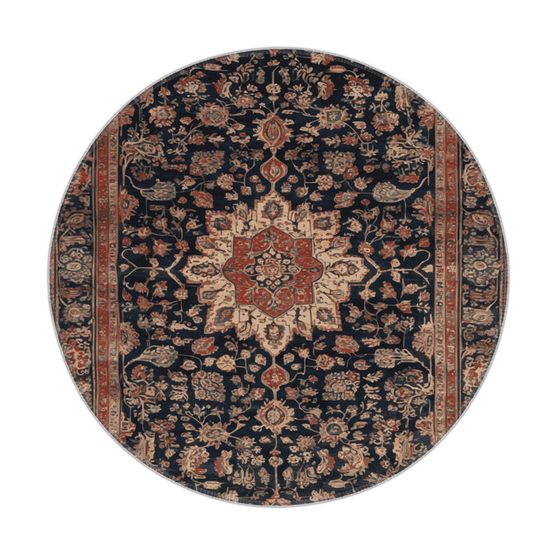Persian Brown Indoor and Outdoor Area Rug, Rectangle 5' x 7'