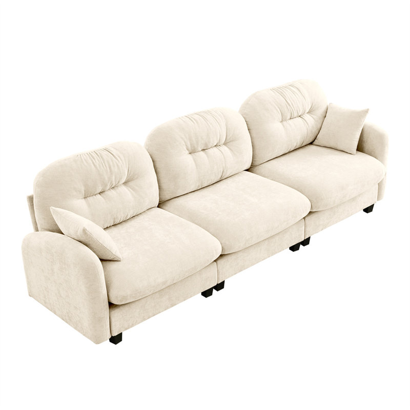 107" Wide 3-Seater Sofa, Beige