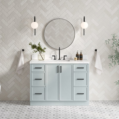 ARIEL Kelly 48 Single Sink Bathroom Vanity with Carrara Quartz Top
