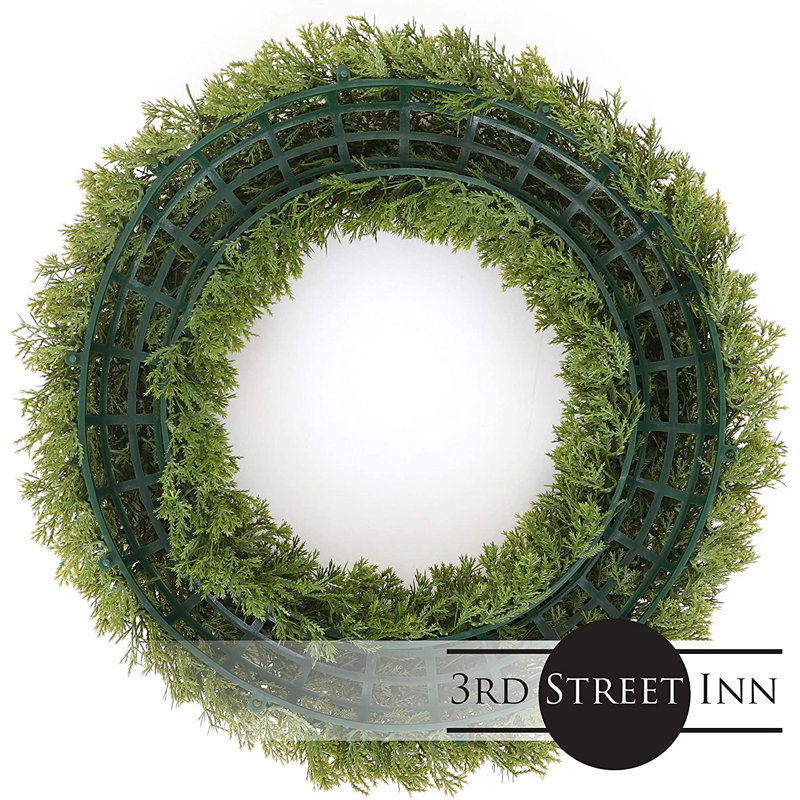 Couronne de verdure de porte d'entrée, H 3 po x l 19 po x P 19 po