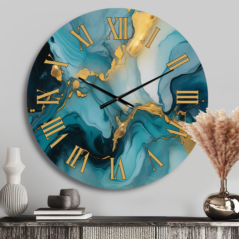 Horloge murale turquoise, Médium