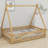 Montessori Teepee Floor Bed Tent‑Shaped Kid Bed With Guardrails, Door-656815309-656815297