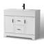 Meuble-lavabo autoportant Breonica de 42 po avec lavabo intégré en résine, design cannelé moderne, fini laqué PU résistant à l'eau, portes et tiroirs à fermeture amortie pour la rénovation de votre salle de bain.-971597540
