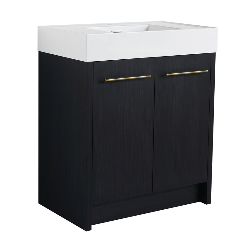 Meuble-lavabo autoportant de 30 pouces avec lavabo en résine