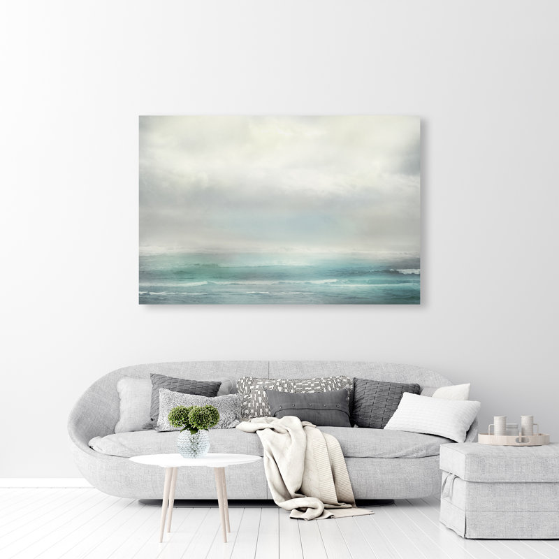 Misty Ocean Print by Mari Urasawa, Image Brush Gel, 40" H x 60" W x 1.5" D