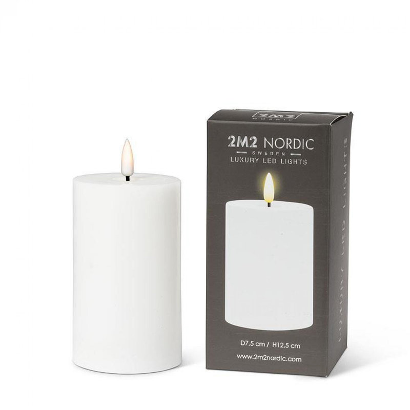 Bougie à DEL sans flamme, Blanc, 5" x 3" Flameless