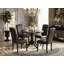 L'ensemble de mobilier de salle à manger 5 pièces comprend une table ronde avec Dropleaf et 4 chaises rembourrées en similicuir noir, 42 x 42 pouces, noir-1238114378-1278237289-1278237288