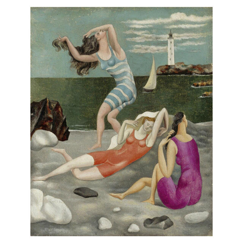 «Les baigneuses» par Pablo Picasso - Estampe numérique, H 40 po x l 32 po