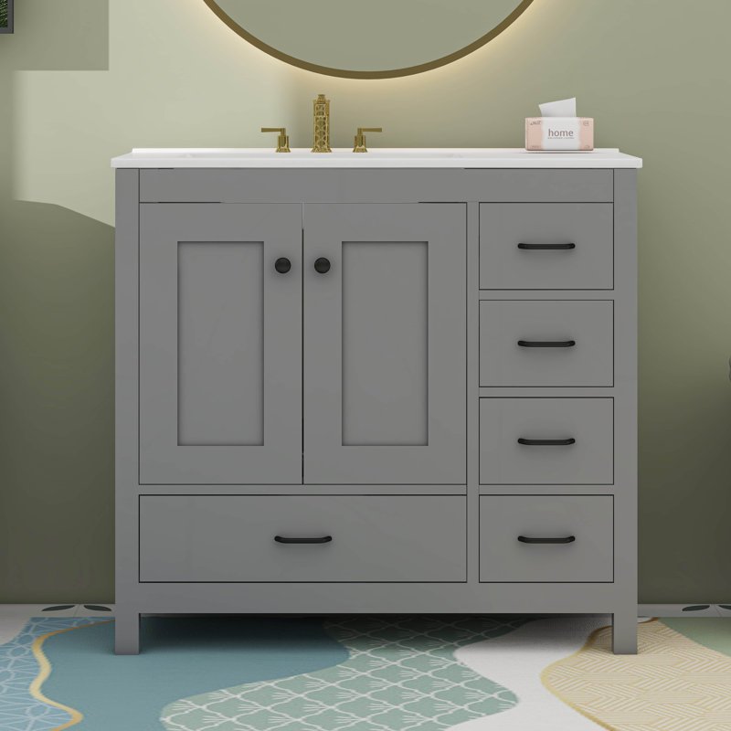 Meuble-lavabo 36 po avec lavabo 36 po, Grey