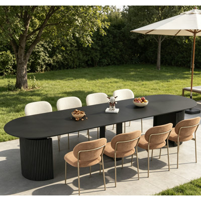 44.2"-132.8" Extendable Foldable Dining Room Table For 4-10 People, Rectangle Multifunctional Expandable Round To Oval Kitchen Living Meeting Room Furniture