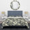 Ensemble de housse de couette moderne à motif floral noir et beige I