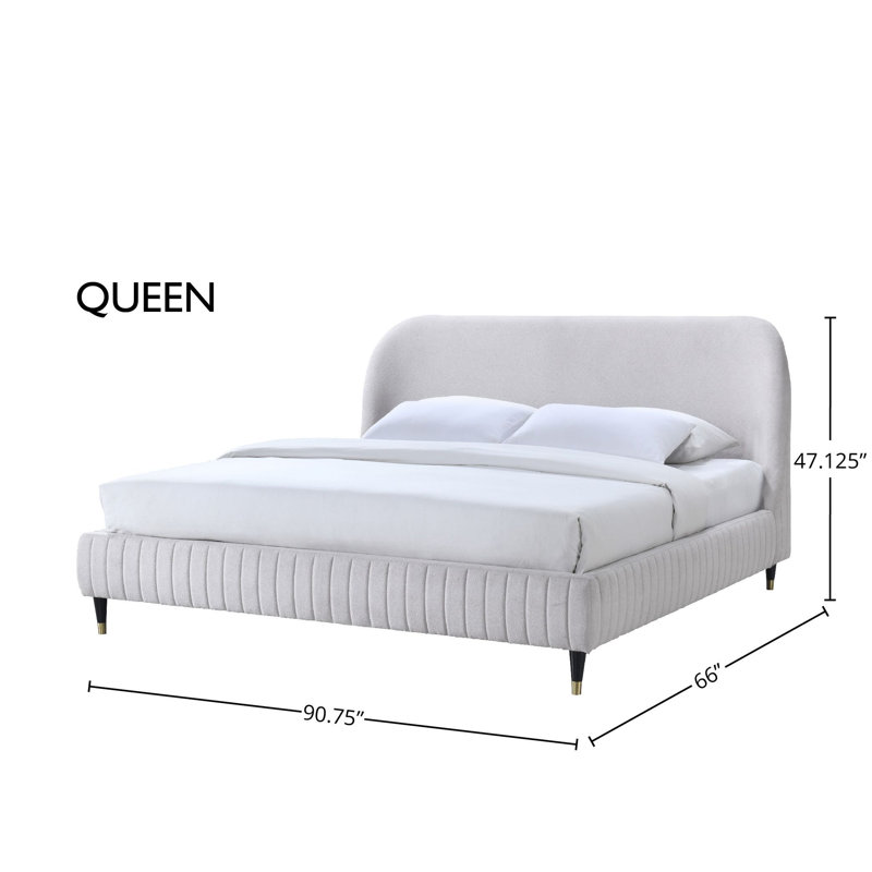 Lit plateforme tapissier Abeyta, Grand
