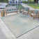  Paseo Paume Oasis Blue/Beige Palm Leaf Indoor/Outdoor Flatweave Area Rug
