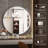 Akhiya Black Metal Frame LED Round Vanity Mirror with Lights, with Anti-Fog Dimmable Function-70405716