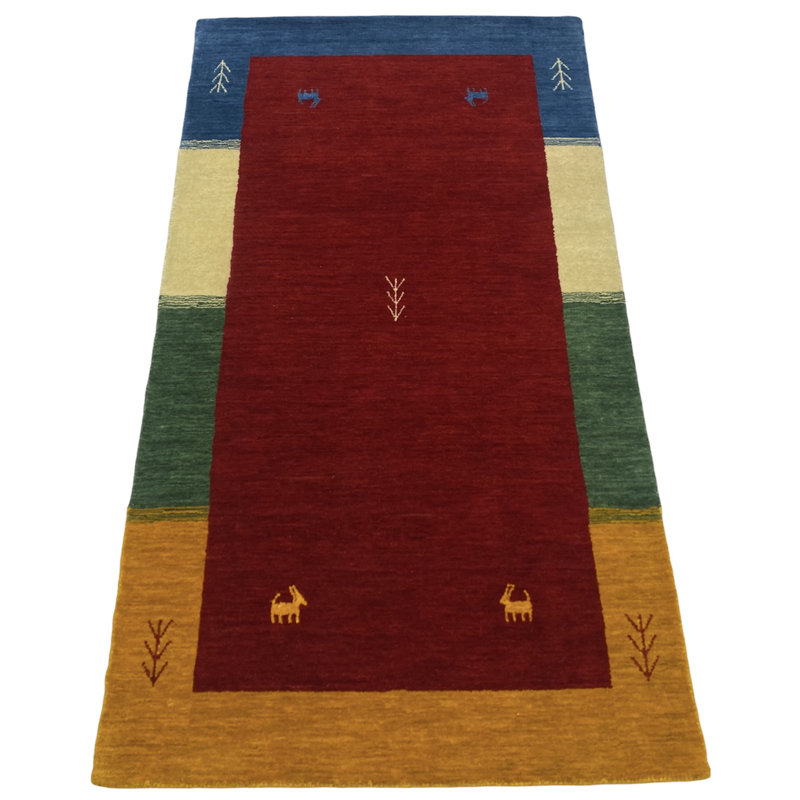 Hand Woven Red Indoor Rug, Rectangular 90 x 160cm