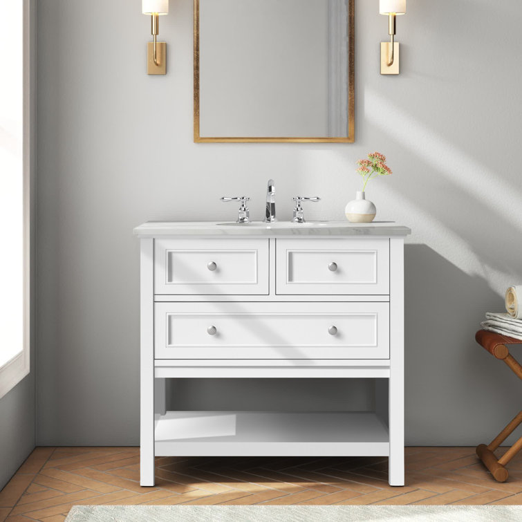 Joss & Main Voss 36'' Single Bathroom Vanity with Marble Top & Reviews |  Wayfair