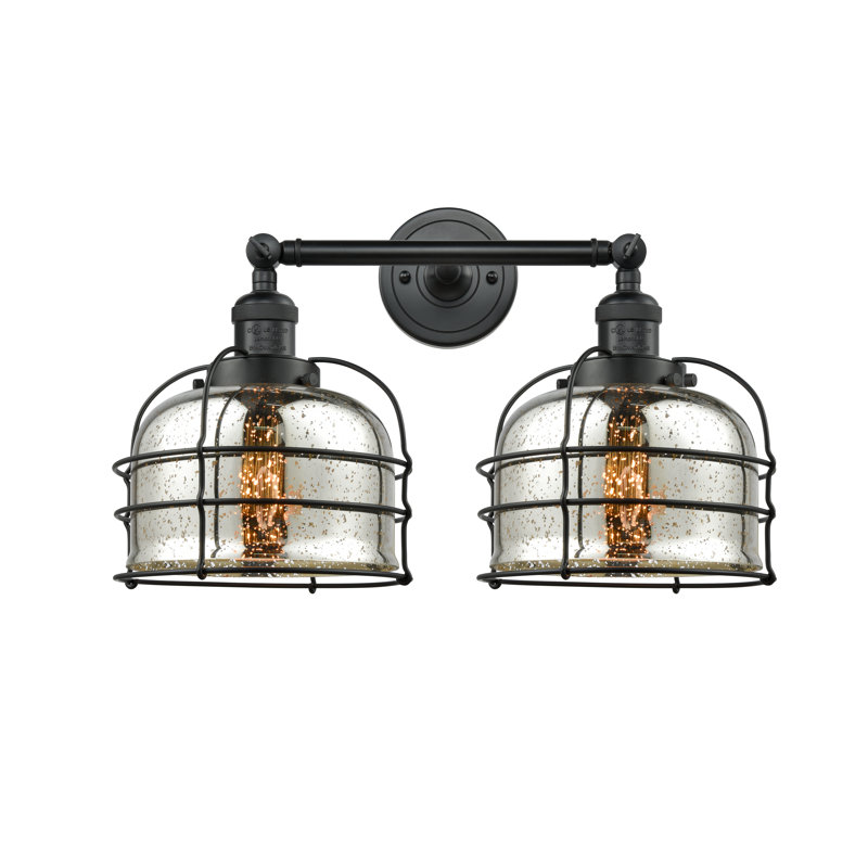 Gatewood 2 - Light Dimmable Vanity Light, No Bulb Included, Silver Mercury, Matte Black