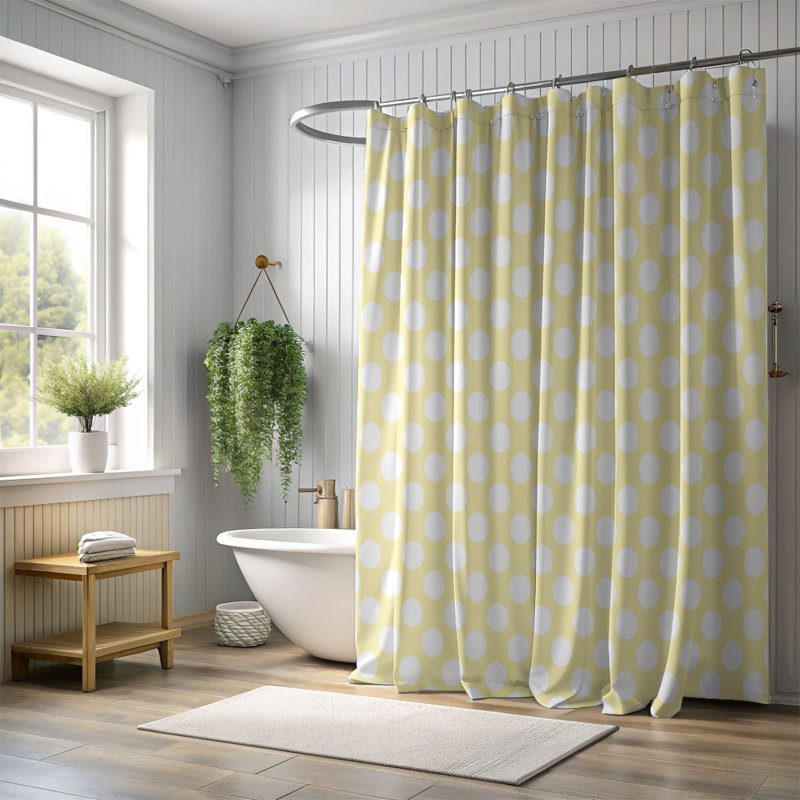 Rideau de douche Premium 1, Jaune, H 74 po x l 71 po