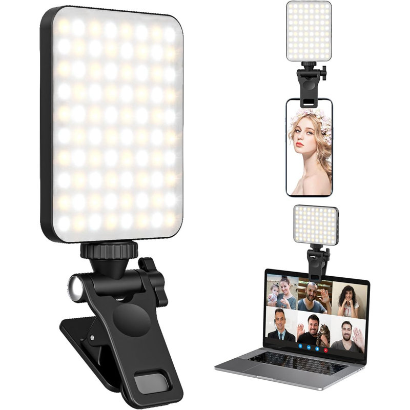 Rechargeable Selfie Ring Light With 3 Modes & 10 Brightness Levels, Clip-On Fill Light For Phone Laptop Tablet, Portable LED Light For Video Conference Live Streaming Zoom Call Makeup Photography