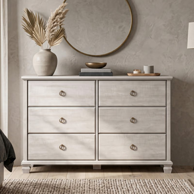 Commode 6 tiroirs grise Weston