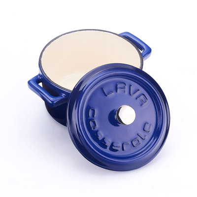 LAVA CAST IRON 0.37 qt. Non-Stick Enameled Cast Iron Round Dutch Oven with Lid
