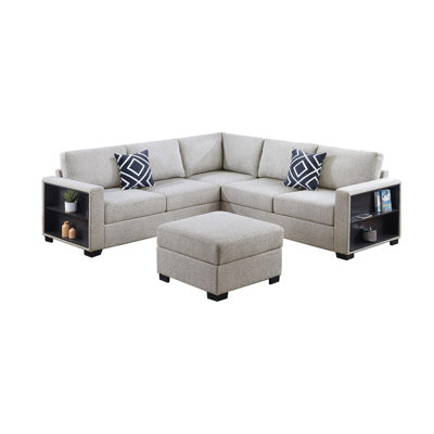 Sectional sofa with footstool