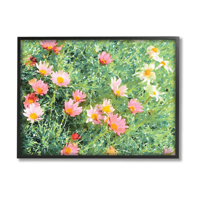 " Impressionistic Pink Carnations In Green Field "