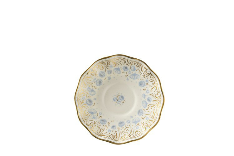 Royal Peony Handmade Bone China Saucer, Blue