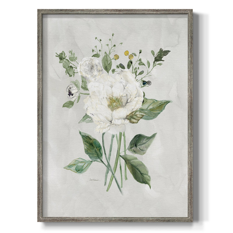 «White Farmhouse Botanical II», reproduction encadrée - bois massif 49068, 11'' H x 9'' W